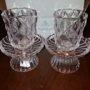 16:10- Vintage PartyLite  Crystal Candle Holders Set